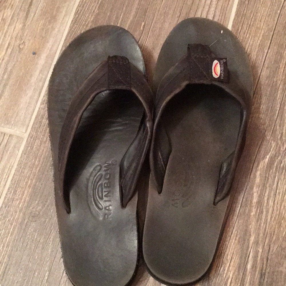 Rainbow flip flops